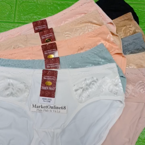 5 Quần Sịp Lót Nữ Thun Lạnh Phối Ren 55kg Đến 75kg Mềm Mịn Mát Co Giãn 3342 MARKETONLINE68