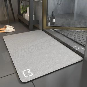 Super Absorbent Soft Diatomite Bath Mat Quick Dry Diatom Mud Floor Rug Anti Slip Shower Toilet Carpet Washable Bathroom Doormat