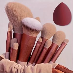 13PCS/set Makeup Brush Set Portable Daily Facial Makeup Brushes Soft Brush Set With Storage Bag