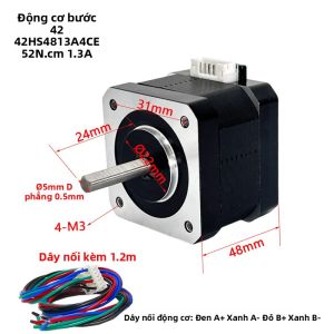 Bộ Điều Khiển Động Cơ Bước 42BYGH 48mm/40mm Dây Chuyền Đơn Dây Chuyền Đôi Máy in 3D Máy Khắc Động Cơ 42HS4813A4