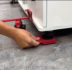 (5 PCS) Furniture Mover Lifter Easy Slides Transport Lifting Heavy Duty Tool Set 4 Move Roller 1 Wheel Bar JuanHardware