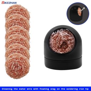 Soldering Iron Tip Cleaner Desoldering Cleaning Ball Welding Soldering Iron Mesh Filter Metal Wire Stand Steel Ball Tin Remover