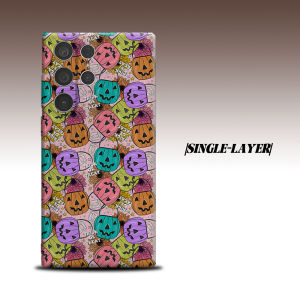 Pastel Pumpkin Halloween For Samsung Galaxy S26 S25 S24 A56 A36 Dual Layer Luxury Fashion Full Lens Protective Case