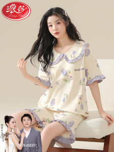 ชุดนอนผู้หญิง Fenteng Care Pure Cotton Summer Thin Short Sleeve Sweet plus Size Home Clothes ชุดนอนสบายๆ สำหรับผู้หญิงไซส์ใหญ่