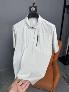 Áo Thun Nam Cổ Polo Tay Ngắn Siêu Mỏng Thoáng Khí Mùa Hè Thể Thao Thường Ngày Nửa Khóa Kéo Cao Co Giãn Nhanh Khô