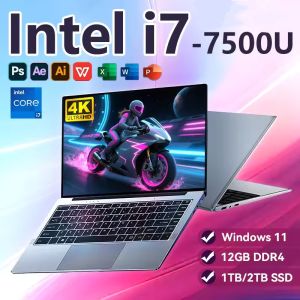 2025 Gaming Laptop Computer PC Gamer Intel Core i7 7500U Home Notebook Netbook 14.1" Ultra slim Office Study Laptops Windows 11