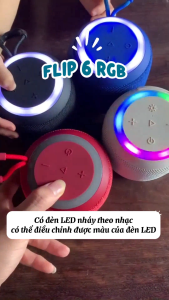 Loa Bluetooth FLIP6 RGB Đèn Led Sắc Màu - Âm Thanh HSống Động - Thiết Kế Nhỏ Gọn Dây Cầm Phù Hợp Dã Ngoại Picnic
