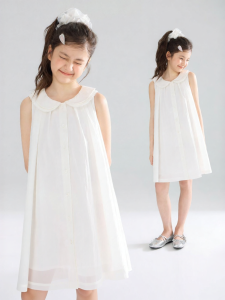 MUCMUKN | Cool Feeling Lyocell Double Peter Pan Collar Sleeveless Dress