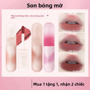 Son Môi Velvet Matte Long-lasting Lipstick Lip Glaze Màu Hồng Tươi Son Bóng Dưỡng Ẩm Lâu Trôi Dành Cho Mọi Loại Da