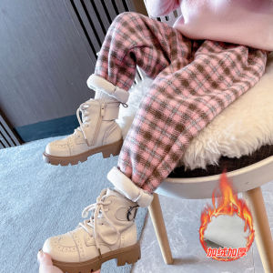 Thickened Fleece Autumn Winter Pants for Girls High Waist Straight Leg Casual Trousers Childrens Fashion Long Pants