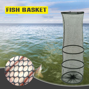 Protect Folding Fish Net Basket Fish Bag Flat-bottomed Open-mouthed Simple Fish Netting Fish Trap For Fish Shrimp Lobster Eels