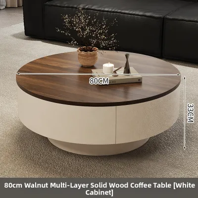 YIYOU | Luxurious Vintage Style Compact Living Room Circular Coffee Table