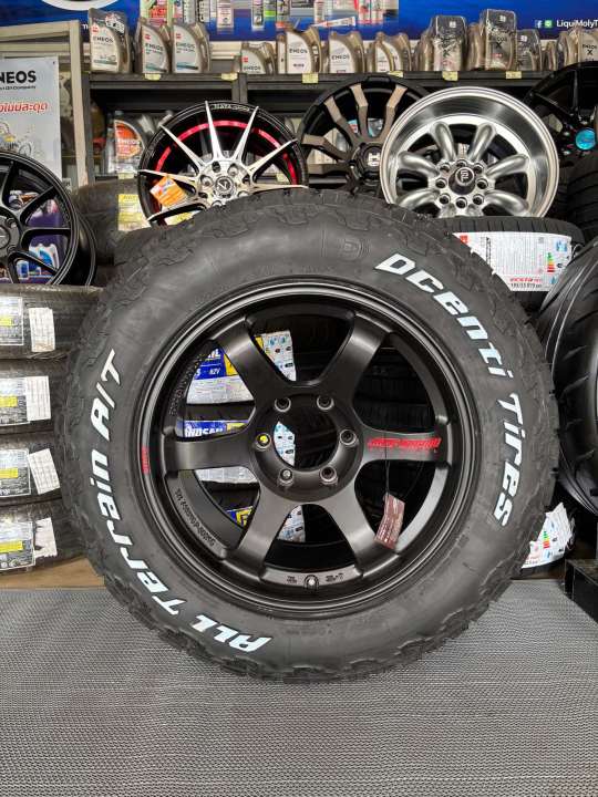 ล้อแม็ก ขอบ18 JP RACING#TE37 suv สีดำด้าน Xกับยางใหม่ปี25 DCENTI AT 265 ...