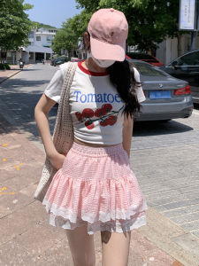 Váy Xếp Ly Ren Ngọt Ngào Cho Nữ Mùa Hè Váy Chữ a Che Mông Váy Midi Chống Hở Hang