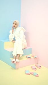 Cogen Sandal Wanita Slop Slide Rubber Bona Series - Bona Pink