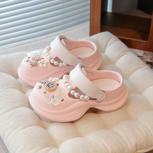 Princess Themed Childrens Slip-On Summer Shoes Anti-Slip Outdoor Sandals for Girls Kids Comfortable Flat Heel EVA Material