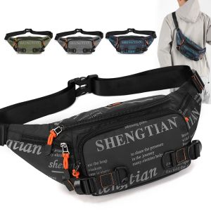 Mens Waterproof Nylon Waist Pack - Lightweight Running Belt Bag for Travel Sports & Outdoor Activities