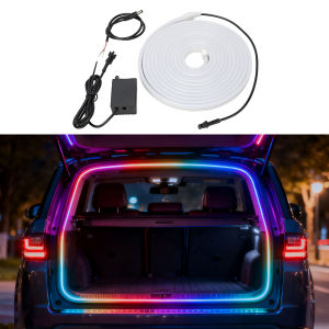 KEVANLY | 4M Universal Car Trunk LED Strip Light Flexible Multi-Color RGB Dynamic Flowing Decoration Neon Atmosphere Light for Auto Trunk
