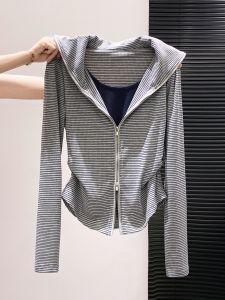 Loowmane | Faux Two-Piece Waist-Slimming Double-Zipper Long Sleeve T-Shirt