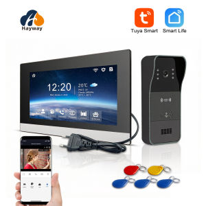 Video Intercom System 1080P Tuya WiFi Video Door Bell Wireless Video DoorPhone with RFID Unlock Door Camera