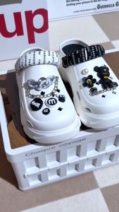 Sandal Slop Model Baim Wanita Korean Style Rubber EVA Tebal Tinggi & Ringan Include Aksesoris 8888