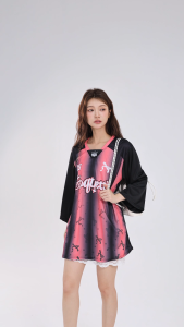 KM Muslimah Jersey Blouse Baggy Viral Printed Design [T15856]