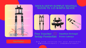 PLUS SEGITIGA ATAS BAWAH SHOCK SHOK DEPAN KOMPLIT SUZUKI TS 125 WARNA SILVER