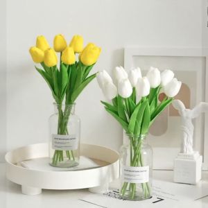 1 Pcs Artificial Tulips Bouquet Flower Gift For Decoration And Girlfriend