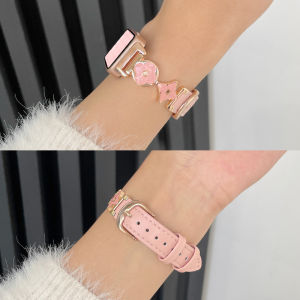YUNDINGCHUANGXIANG | Chic Leather Strap with Four-leaf Clover Design for Smart Band