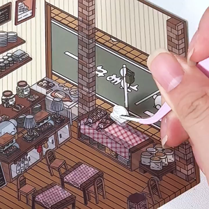 สติ๊กเกอร์ฉาก 3 มิติธีมซีรีส์ 7.0 เจ้าหญิงเงือก ปริศนาตัวต่อสามมิติแบบเรียงซ้อนลดแรงกด DIY ขนาดเล็กโดยไม่ต้องตัด