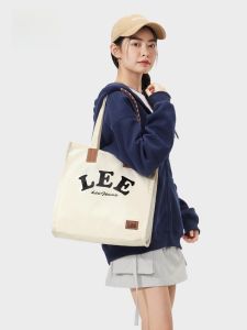 กระเป๋าผ้าลายสก็อตแบบลำลองสำหรับผู้หญิง Lee กระเป๋าถือผ้าใบความจุขนาดใหญ่สำหรับเดินทางไปทำงานและนักเรียน