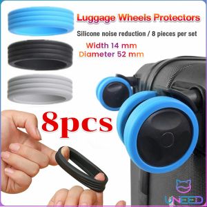 Need 8PCS/Set Luggage Wheels Protectors Silicone Reduce Noise Cover Luggage accessories