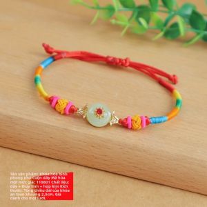 Vòng Tay Thắt Nút Đỏ Dệt Cho Nam Nữ Năm Rồng Năm Sinh Nhật Lễ Hội Trang Sức Hợp Kim Vàng Bạc Mạ Vàng Ngọt Ngào Tươi Mới