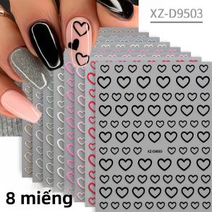 8 Màu/Bộ Miếng Dán Móng Tay 3D Y2K Hình Sao Nhiều Màu Mini Ngôi Sao Năm Cánh Tự Dính Trang Trí Làm Móng Sang Trọng Ánh Sao