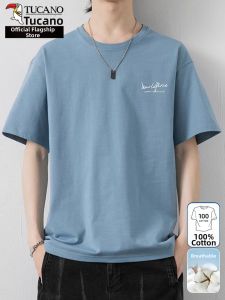 TUCANO | Mens Blue Pure Cotton Loose Fit Short Sleeve T-Shirt