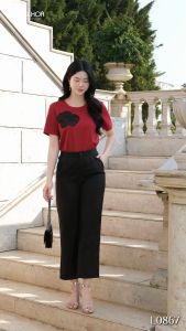 Áo thun kiểu trung niên thanh lịch chất liệu thun cotton mềm mịn mát AN4L0867 Thương hiệu Thiều Hoa