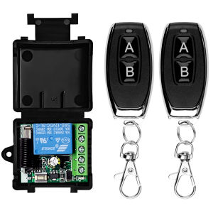 433Mhz Universal Wireless Remote Control Switch DC 12V 1CH RF Relay Receiver Module with 2 Transmitters EV1527 Learning Code Re