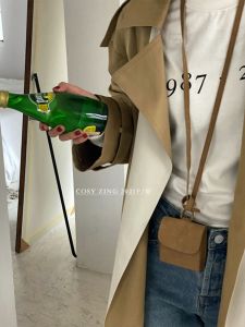 Cosy Zing Autumn Winter Deer Skin Velvet Matte Retro Versatile Neck Hanging Mini Lipstick Flip Cover Bag Mini Waist Bag