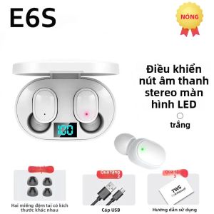 Tai Nghe E6S TWS Bluetooth V5.1 Tai Nghe Khử Tiếng Ồn Không Dây Có Mic Tai Nghe Thể Thao Cho iPhone Xiaomi Redmi