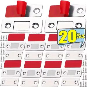 10/20Set Magnetic Cabinet Catches Door Stops Magnet Invisible Soft-Catch Ultra-Thin Hidden Door Closet with Screw for Furniture
