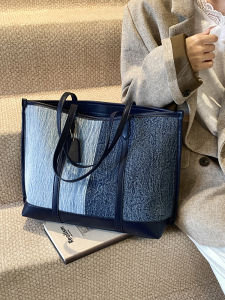 Large Capacity Casual Underarm Womens Bag 2025 New Fashion Color Block Handbag Simple Commuting Tote Bag