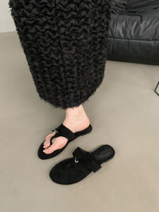 Womens Summer 2025 Flat Bottom Retro Fashion Casual Versatile Outdoor Sandals Comfortable PU Material Rubber Sole
