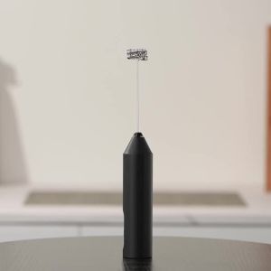 cliton | Black USB Rechargeable Electric Milk Frother Handheld Electric Milk Frother with Storage Base