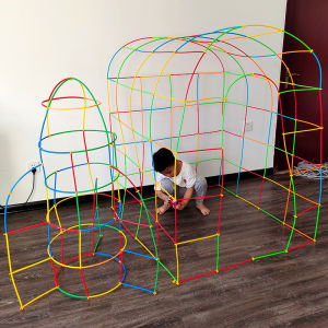 Magic Smart Stick นุ่ม ฟางบล็อกอาคาร Diy ของเล่นก่อสร้างสําหรับเด็กปริศนาการศึกษาเหมาะสําหรับอายุ 3-7 ปี