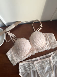 Pure Desire Embroidered Lace Bra Womens Small Chest Gathered to Look Large No Steel Ring Upper Lift Anti-Sagging Bra