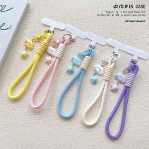 Cute Cloud Star Short Phone Strap Anti-Loss Outdoor Girls Mobile Phone Accessories Nylon Rope Braided Line Material