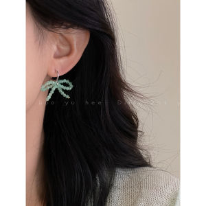 Korean Style Sweet Pearl Butterfly Knot Crystal Beaded Earrings Womens New 2025 Small Luxury Holiday Feel Fashion Jewelry