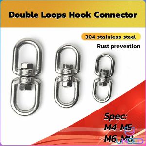 Need M4 M5 M6 M8 Stainless Steel Rotary Double Loop Hook Connector Ring Chain at Both Ends