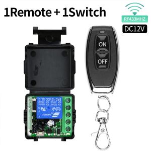 DC12V 1CH 10A Relay Receiver Transmitter Universal Wireless RF 433Mhz Remote Control Switch For Garage Door Electromagnetic Lock