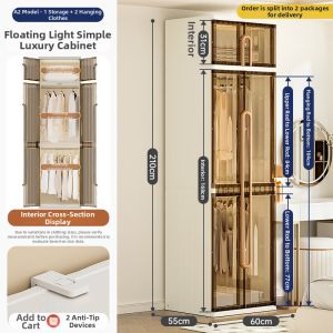 YEYA | Portable Plastic Storage Wardrobe for Bedroom Children Rental House
